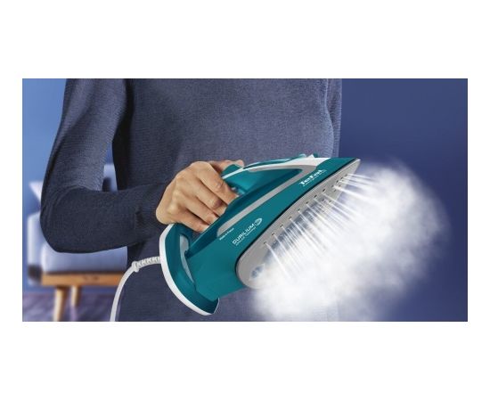 Tefal EasyGliss Plus FV5737 iron Dry & Steam iron Durilium soleplate 2500 W Turquoise, White