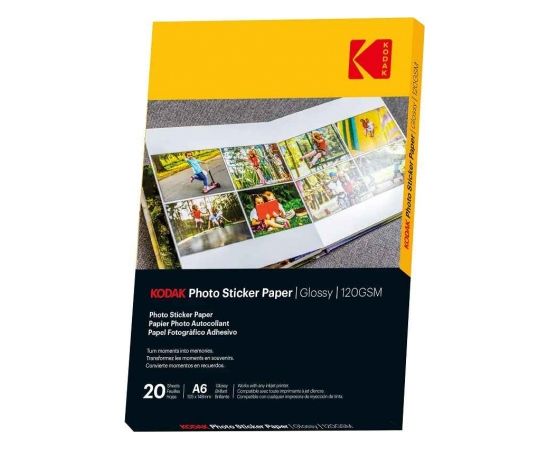 Kodak Photo Sticker Paper Gloss 120gsm A6x20 (3510652)