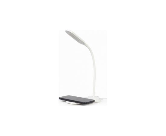 Galda lampa Gembird Desk Lamp with Wireless Charger White