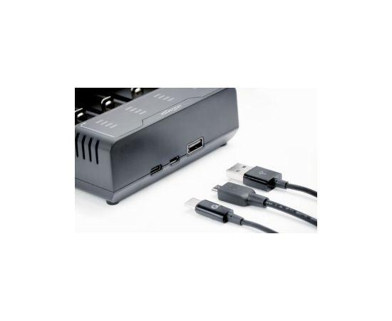 Bateriju lādētājs Gembird USB 4-slot Ni-MH + Li-ion Fast Battery Charger Black