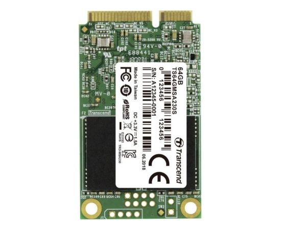 TRANSCEND 64GB mSATA SSD SATA3 3D TLC