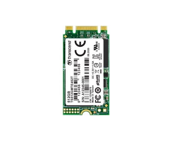 TRANSCEND 128GB M.2 2242 PCIe Gen3x2 B+M Key 3D TLC BiCS4 PE 3K Wide Temp Жесткие диски (SSD)