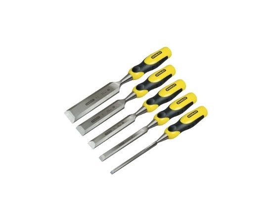 Stanley wood chisel set Dynagrip, 5 part (yellow / black)