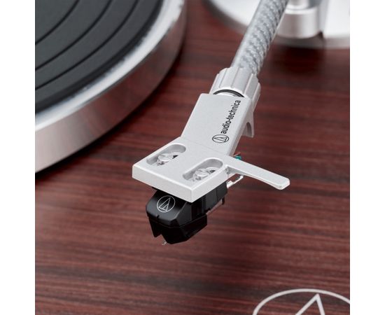 Audio Technica Manual Belt-Drive Turntable, RCA, Wood Base AT-LPW50BT