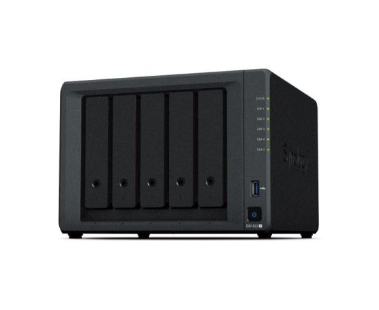 Synology DiskStation DS1522+ 5-bay R1600, Processor frequency 2.6 GHz, 8 GB, DDR4, 4x RJ-45 1GbE LAN; 2x USB 3.2 Gen 1; 2x eSATA, 2x Fans 92 mm x 92 mm. Fan Speed Mode:	Full-Speed Mode, Cool Mode, Quiet Mode