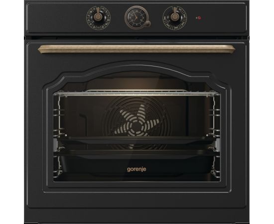 Gorenje Oven BOS67371CLB 77 L, Built in, EcoClean, Mechanical, Steam function, Height 59.5 cm, Width 59.5 cm, Black