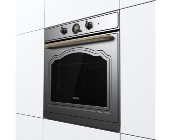 Gorenje Oven BOS67371CLB 77 L, Built in, EcoClean, Mechanical, Steam function, Height 59.5 cm, Width 59.5 cm, Black