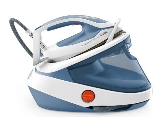 TEFAL Steam Station Pro Express GV9710E0 3000 W, 1.2 L, 7.6 bar, Auto power off, Vertical steam function, Calc-clean function, White/Blue, 155 g/min