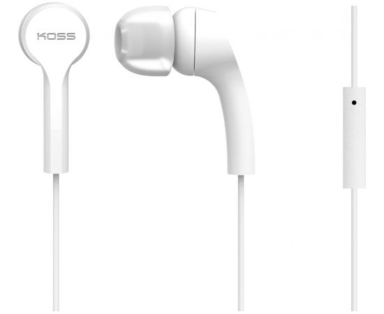 Koss Headphones KEB9iW Wired, In-ear, Microphone, White