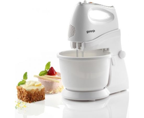 Gorenje Mixer with stand M450WS Hand Mixer, 450 W, Number of speeds 5, Turbo mode, White