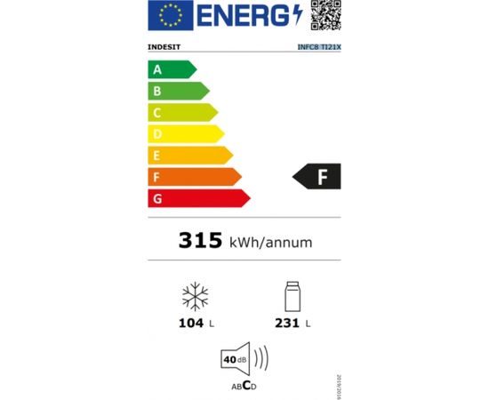 INDESIT INFC8 TI21X Ledusskapis 191.2cm No Frost Stainless steel