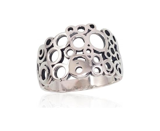 Серебряное кольцо #2101669(POx-Bk), Серебро 925°, оксид (покрытие), Размер: 17.5, 3 гр.