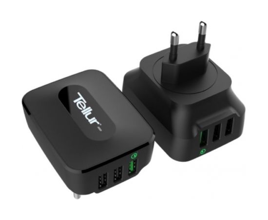 Tellur AC charger QC 3.0, 3*USB ports (1 port QC 3.0 & 2 USB port 2.4A) black