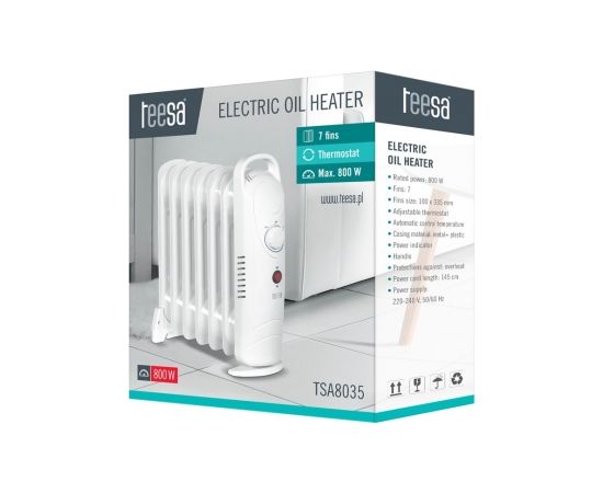 Teesa TSA8035 Electric Oil Heater White 800 W