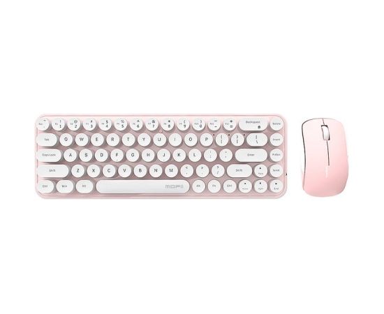 Wireless keyboard + mouse set MOFII Bean 2.4G (White-Pink)