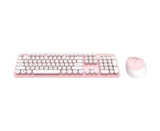 Wireless keyboard + mouse set MOFII Sweet 2.4G (White-Pink)