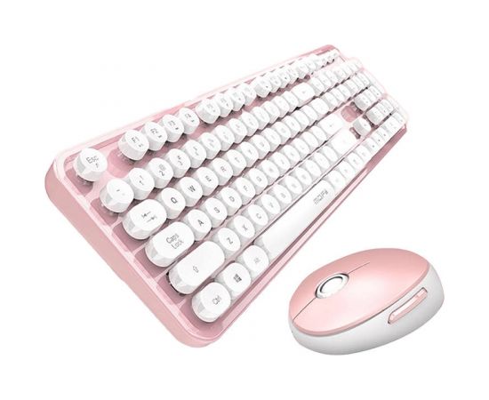 Wireless keyboard + mouse set MOFII Sweet 2.4G (White-Pink)