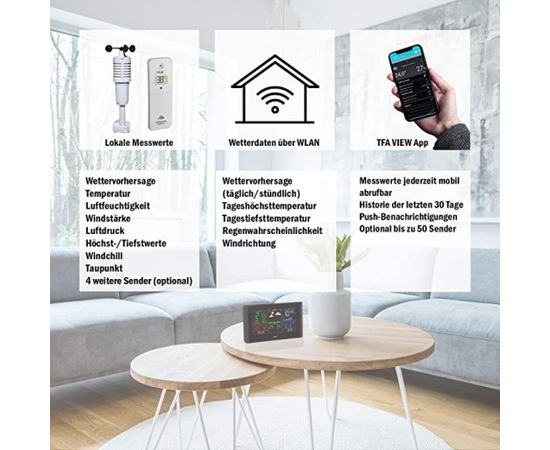 TFA wireless weather station with WiFi VIEW BREEZE (black)