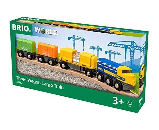 BRIO freight train with three wagons 63398200
