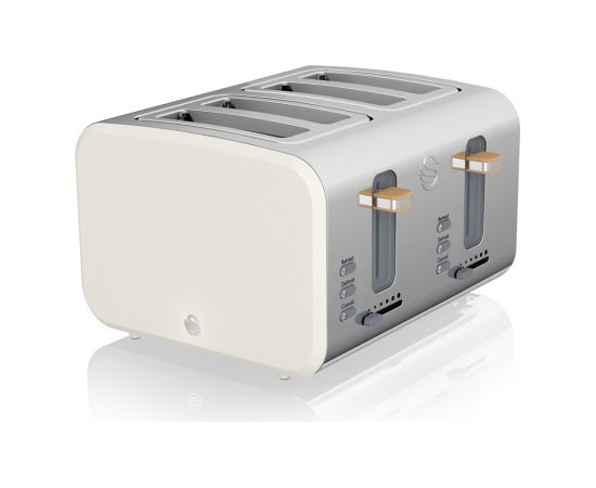 Swan ST14620WHTN toaster 4 slice(s) Stainless steel,White 1500 W