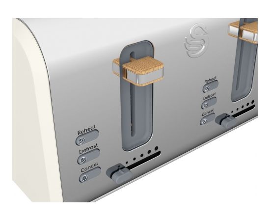 (Ir veikalā) Dubultais Tosteris Swan Nordic 4 slice(s) Stainless steel,White 1500 W