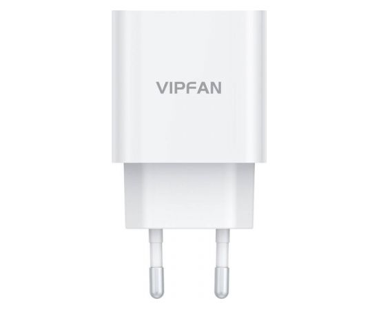 Vipfan E04 wall charger, USB-C, 20W, QC 3.0 + USB-C cable (white)