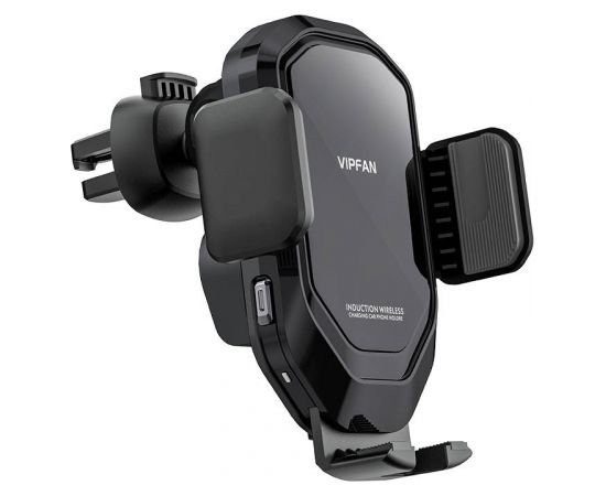 Vipfan W02 gravity car mount with 15W Qi inductive charger (black)