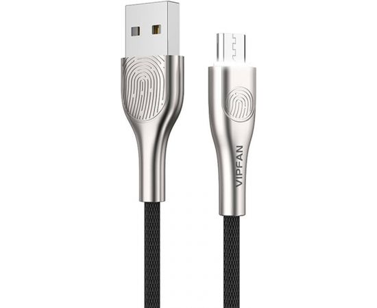 USB to Micro USB cable Vipfan Fingerprint Touch Z04, 3A, 1.2m (black)