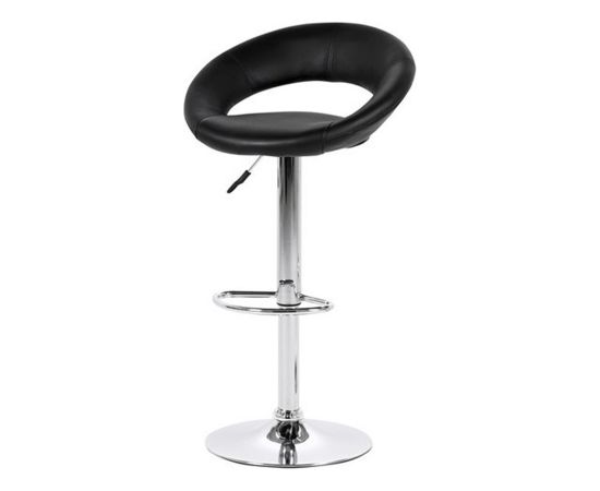 Барные стулья 2шт. PLUMP 56x50xH100см, сиденье и спинка: кожзаменитель, цвет: чёрный, ножка: хромированная