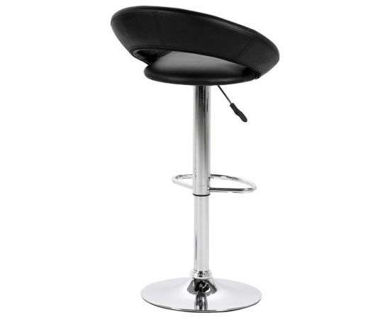 Bāra krēsls PLUMP 56x50xH100cm, sēdeklis un atzveltne: ādas aizvietotājs, krāsa: melna, kājiņa: hromēta