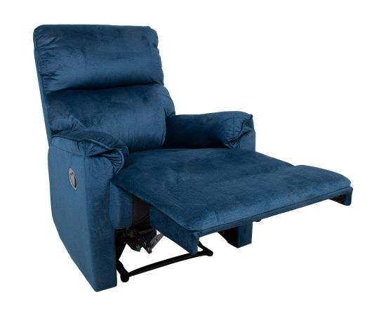 Кресло-реклайнер GUSTAV с ручным механизмом, темно-синий бархат
