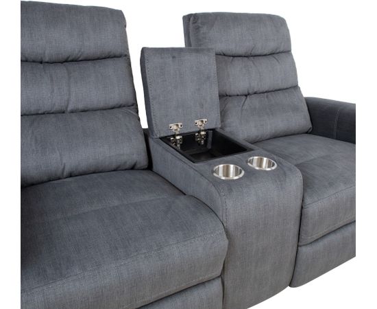 Dīvāns GASTON 2-vietīgs, ar elektrisko mehānismu, pelēks samts