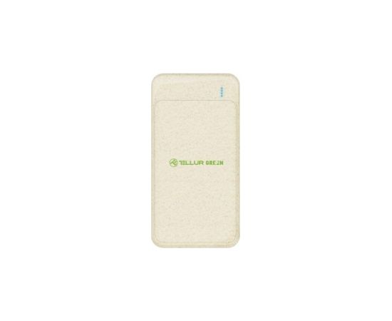 Tellur PD103 Green Power Bank 10000mAh, 2xQC3.0 + PD 18W cream