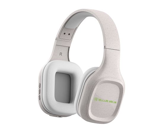 Tellur Green Bluetooth Over-Ear Headphones Pulse Foldable cream