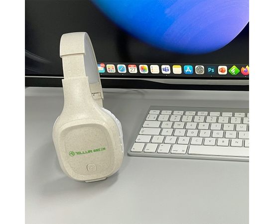 Tellur Green Bluetooth Over-Ear Headphones Pulse Foldable cream