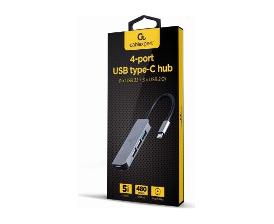 Gembird UHB-CM-U3P1U2P3-01 4-port USB type-C hub (1 x USB 3.1 + 3 x USB 2.0) silver