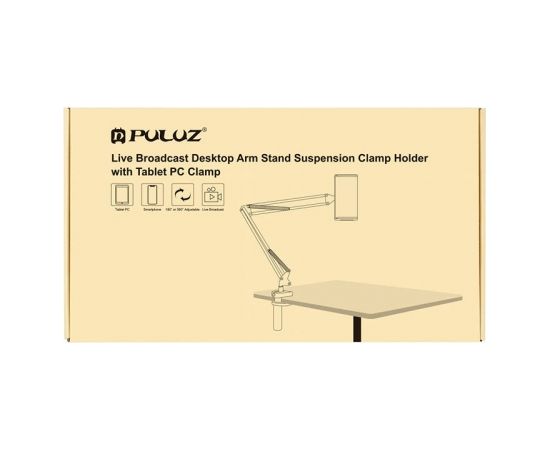 Puluz desk stand with phone/tablet holder (black)