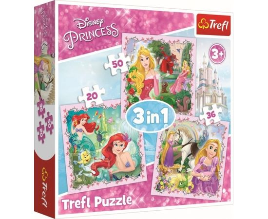 TREFL Pužļu komplekts "3 in 1" Princeses