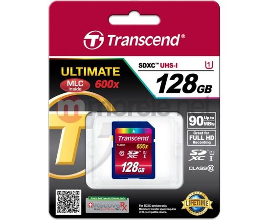 Transcend Ultimate SDXC 128 GB Class 10 UHS-I/U1  (TS128GSDXC10U1)