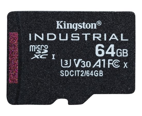 Kingston Industrial MicroSDXC 64 GB Class 10 UHS-I/U3 A1 V30 (SDCIT2/64GBSP)