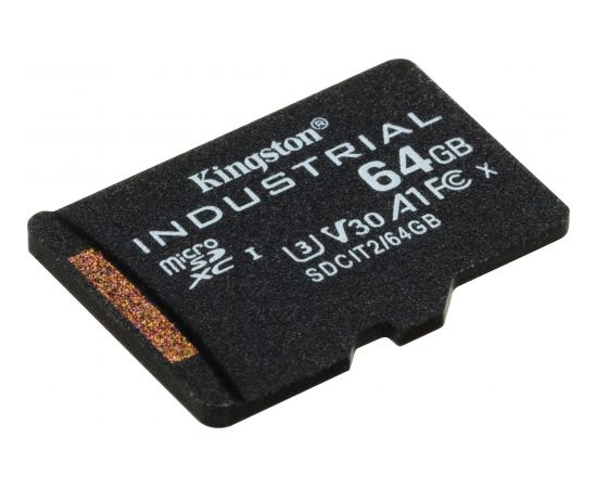 Kingston Industrial MicroSDXC 64 GB Class 10 UHS-I/U3 A1 V30 (SDCIT2/64GBSP)