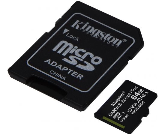 Kingston Canvas Select Plus MicroSDXC 64 GB Class 10 UHS-I/U1 A1 V10