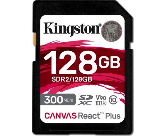 Kingston Canvas React Plus SDXC 128 GB Class 10 UHS-II/U3 V90 (SDR2/128GB)