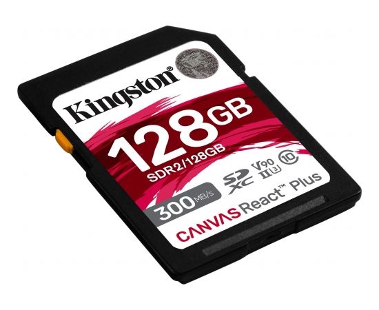 Kingston Canvas React Plus SDXC 128 GB Class 10 UHS-II/U3 V90 (SDR2/128GB)