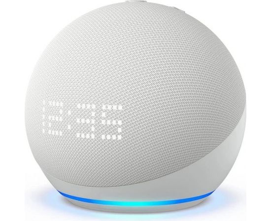 Amazon Echo Dot 5 Clock, glacier white