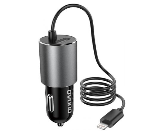 Dudao R5ProL car charger 1x USB, 3.4A + Lightning cable (gray)