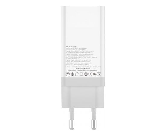 GaN 65W charger Dudao A7xsEU 2x USB-C + USB (white)