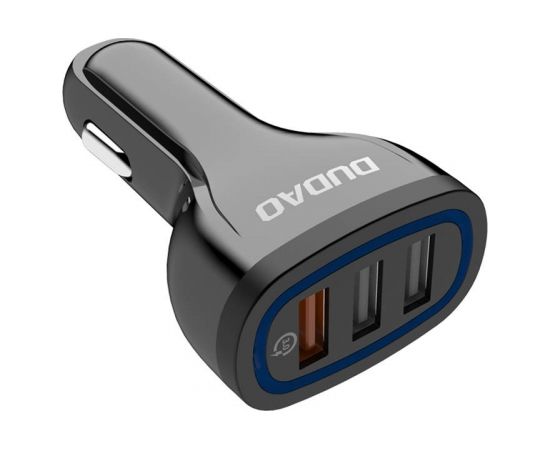 Car charger Dudao R7S 3x USB, QC 3.0, 18W (black) Автомобильные зарядные устройства