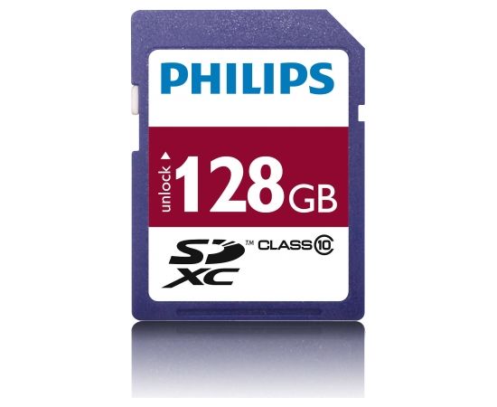 Philips 128 GB SDXC, memory card purple, Class 10, UHS-I (U1))