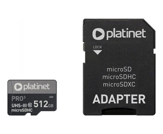 Platinet Pro MicroSDXC 512 GB Class 10 UHS-III/U3 A2  (PMMSDX512UIII)